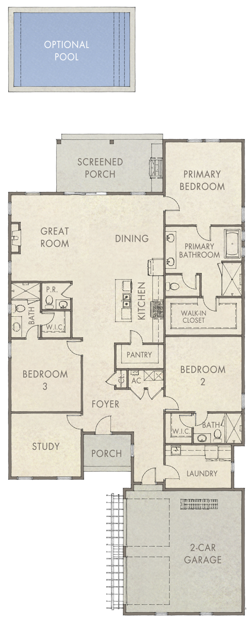 Royal Fern - 3BR + Study Floorplan