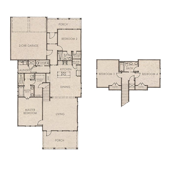 Coral Bean with Flex Room Floorplan